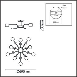 Люстра потолочная «LUMION» 8196/10C, серия: RONDO (крепление на планке) - -