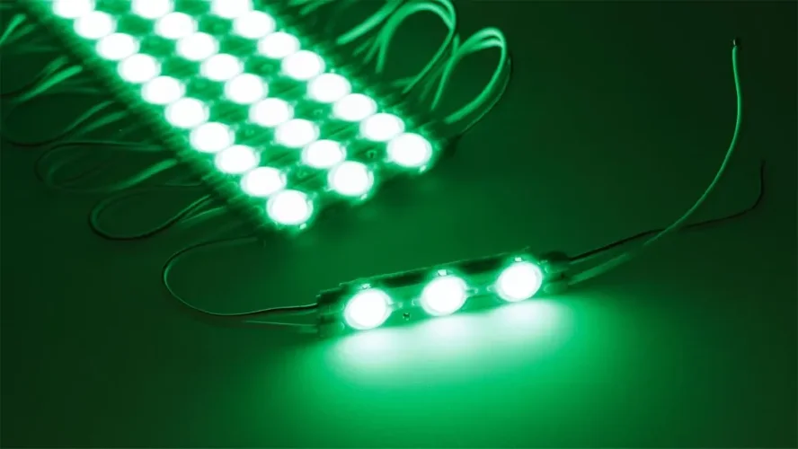 Светодиодный модуль 3 led 6011 MOD89 (1,5W, 12V, green, IP65) - фото I