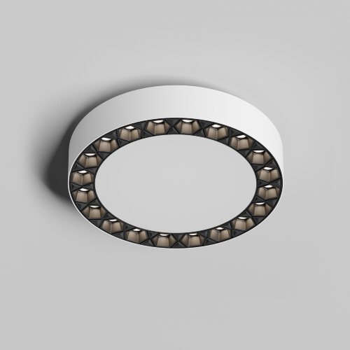 DK2840-WB Накладной светильник DUAL 12+12 Вт, LED 4000K, IP 20, d165mm, белый/черный, алюминий/акрил. Фото 3