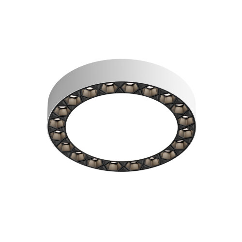 DK2840-WB Накладной светильник DUAL 12+12 Вт, LED 4000K, IP 20, d165mm, белый/черный, алюминий/акрил. Фото 4