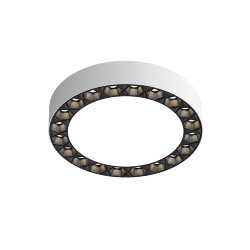 Накладной светильник DUAL 12+12 Вт, LED 4000K, IP 20, d165mm, белый/черный, алюминий/акрил, Denkirs DK2840-WB