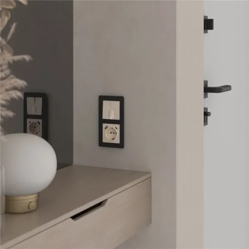 Выключатель двухклавишный проходной с подсветкой (айвори акрил) W1122143 - фото 2