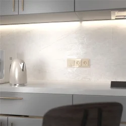 Выключатель двухклавишный проходной с подсветкой (айвори акрил) W1122143