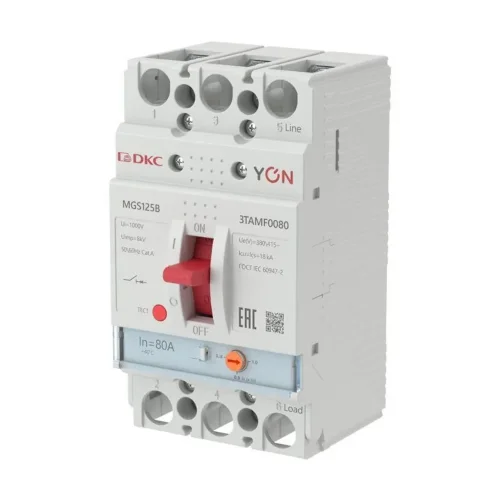 Выключатель автоматический MGS125 3P 64-80A 18kA YON MGS125B-3TAMF0080 - фото
