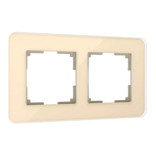 Рамка из стекла на 2 поста Elite айвори W0022443 - фото