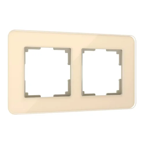 Рамка из стекла на 2 поста Elite айвори W0022443 - фото