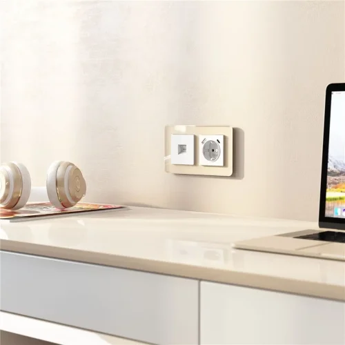 Рамка из стекла на 2 поста Elite айвори W0022443 - фото 4