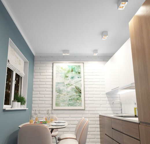 DK3085-WH+BR Светильник накладной IP 20, 10 Вт, GU5.3, LED, белый/бронзовый, пластик. Фото 2