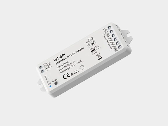 'Контроллер RGB SPI для светодиодной ленты с Wi-Fi Tuya, 12–24В, IP20, WT-SPI. Фото 2