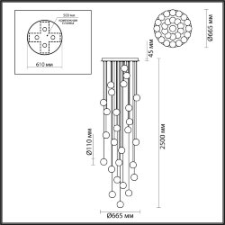 Люстра каскадная «ODEON LIGHT» 5007/120L, серия: CRYSTAL (крепление на планке)