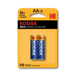 Элемент питания алкалиновый AA/LR6 1.5В MAX SUPER Alkaline (блист.2шт) KODAK Б0005131