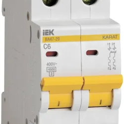 Выключатель автоматический модульный 2п C 6А 4.5кА ВА47-29 KARAT IEK MVA20-2-006-C