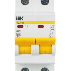 Выключатель автоматический модульный 2п C 6А 4.5кА ВА47-29 KARAT IEK MVA20-2-006-C