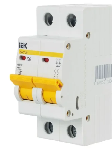 Выключатель автоматический модульный 2п C 6А 4.5кА ВА47-29 KARAT IEK MVA20-2-006-C - фото 8