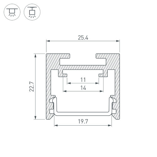 Профиль SL-LINE-2522-2500 WHITE (Arlight, Алюминий) - фото 7