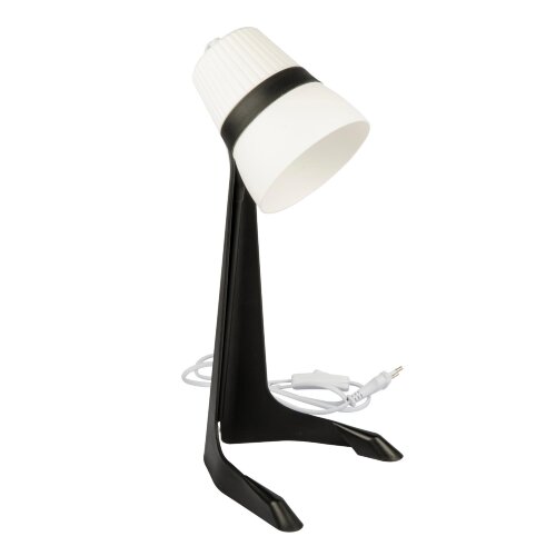 ULO-K22 D-E14-A BLACK-WHITE Светильник настольный, 40W, Цоколь E14, Механический выключатель, Черный с белым - фото 1