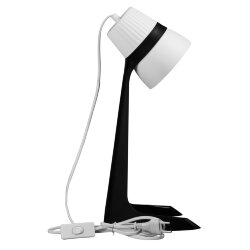 ULO-K22 D-E14-A BLACK-WHITE Светильник настольный, 40W, Цоколь E14, Механический выключатель, Черный с белым