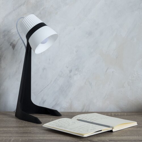 ULO-K22 D-E14-A BLACK-WHITE Светильник настольный, 40W, Цоколь E14, Механический выключатель, Черный с белым - фото 10