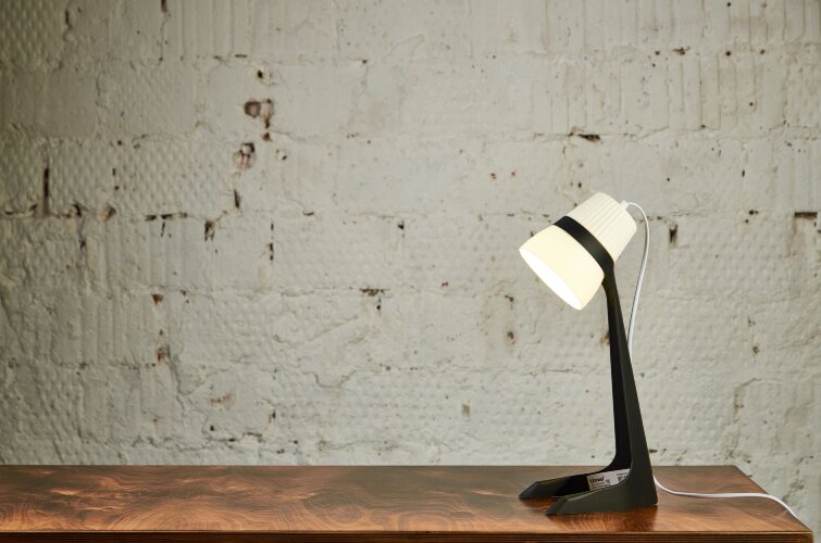 ULO-K22 D-E14-A BLACK-WHITE Светильник настольный, 40W, Цоколь E14, Механический выключатель, Черный с белым - фото 14