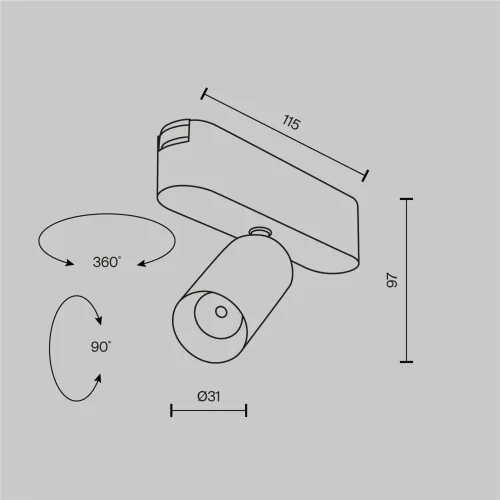 Трековый светильник Focus Led Radity 3000K 5Вт 36° (Белый) - фото 17