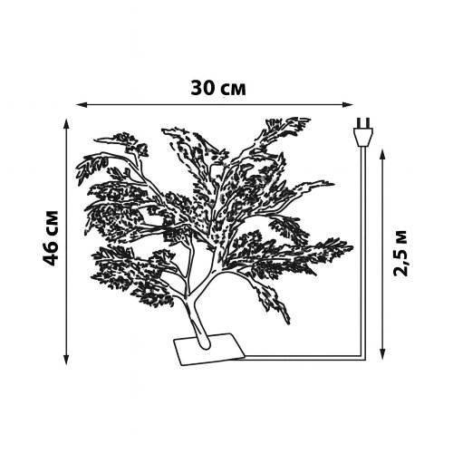 ULD-T3550-054-SWA WHITE-BLUE IP20 FROST Дерево светодиодное Морозко, 50 см, 54 светодиода, Синий и белый свет, Провод белый. - фото 9