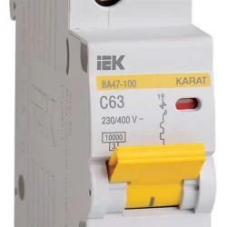 Выключатель автоматический модульный 1п C 63А 10кА ВА47-100 KARAT IEK MVA40-1-063-C