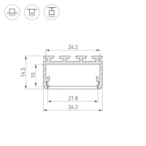 Профиль PLS-LOCK-H15-2000 ANOD (Arlight, Алюминий) - фото 3
