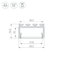 Профиль PLS-LOCK-H15-2000 ANOD (Arlight, Алюминий)