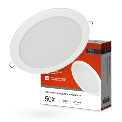 Панель светодиодная встраиваемая круглая RLP-VC 5040WH 50Вт 230В 4000К 4000Лм 295мм белая IP40 IN HOME - Фото