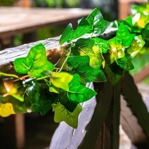 USL-S-135-PT2000 IVY Садовая гирлянда на солнечной батарее Плющ, 20 светодиодов, Теплый белый свет, 1xАА Ni-Mh аккумулятор в-к, IP44, TM Uniel - фото 7