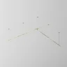 Готовая конструкция прямая двухуровневая на тросовых подвесах Hang без светильников и блока питания, латунь (Латунь) TFC-Flar-H06-BS - фото