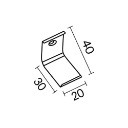 Комплект креплений (для профиля 30×30) 4 шт., ALM-3030-MT 642074 (Серый)