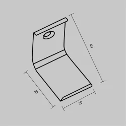 Комплект креплений (для профиля 30×30) 4 шт., ALM-3030-MT 642074 (Серый)