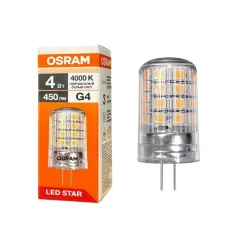 Лампа светодиодная 4W/4000K (=75W) G4 220V | 450Lm d18x39 | - OSRAM