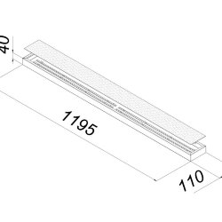 Подвесной офисный светодиодный светильник 40 Вт IP20 1195x110x40 мм 4000К Опал