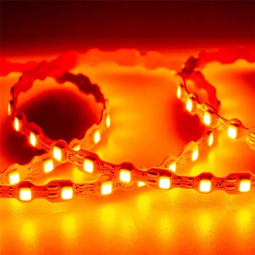 Светодиодная лента Standart Pro class, S-образная 2835, 112led/m, orange, 12V, 7W/m, IP20, BA28 - фото I