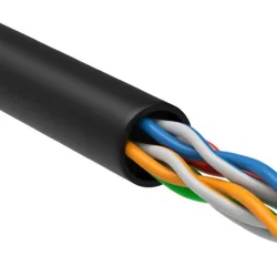 Кабель витая пара U/UTP кат.5E 4х2х24AWG solid CU LDPE Outdoor черн. (м) GENERICA BC3-C5E04-139-305-G