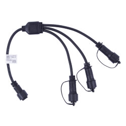 UCX-F90 S3-0.4M-BK Провод-разветвитель для гирлянд серии F90PRO, 0.4м, 3 выхода, Статика-мерцание, IP67, Черный
