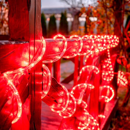 ULD-D50 15M-С08 IP44 RED Гирлянда светодиодная Дюралайт, 15м, Коннектор в-к, Красный свет, Провод черный - фото 4