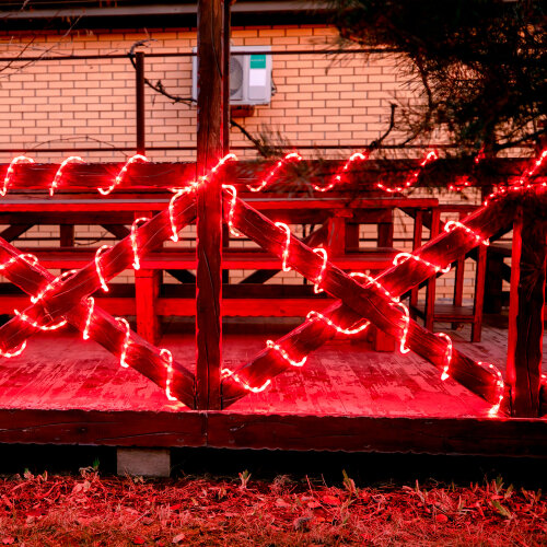 ULD-D50 15M-С08 IP44 RED Гирлянда светодиодная Дюралайт, 15м, Коннектор в-к, Красный свет, Провод черный - фото 5