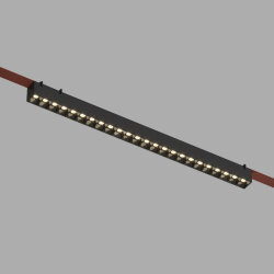 Cветильник для трека-ремня Belty, серия Grill, со светодиодом, L642*W40*H45мм, 48V DC, 24W, RA90, 24°, 3000K, IP20, черный, алюминий, Denkirs DK5573-BK