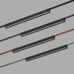 Cветильник для трека-ремня Belty, серия Grill, со светодиодом, L642*W40*H45мм, 48V DC, 24W, RA90, 24°, 3000K, IP20, черный, алюминий, Denkirs DK5573-BK