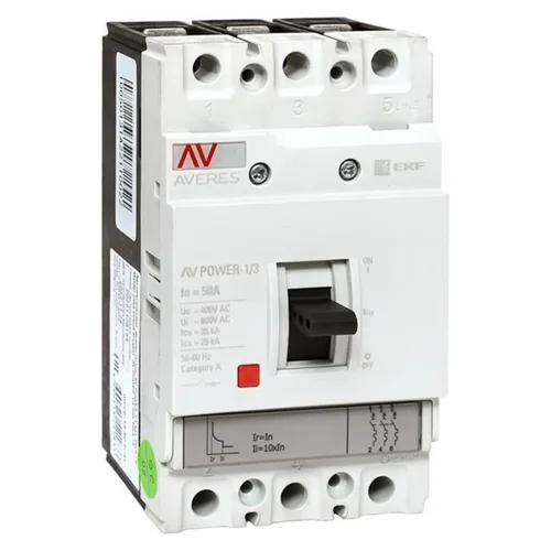 Выключатель автоматический 3п 50А 35кА AV POWER-1/3 TR AVERES EKF mccb-13-50-TR-av - фото