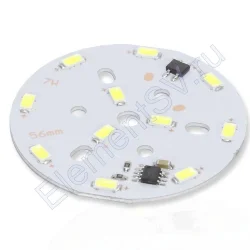 Светодиодная матрица 5730, 11 led, 220V, 7W, Ф56mm, D146, white