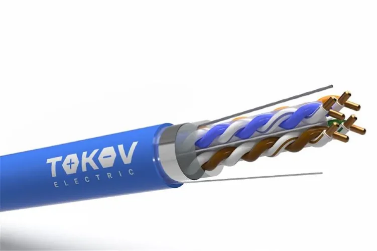 Кабель витая пара F/UTP 4х2х23AWG (0.57мм) кат.6 PVC Fluke tested (м) PRO TOKOV ELECTRIC TKP-C08-F/UTP-42-6-305 - фото