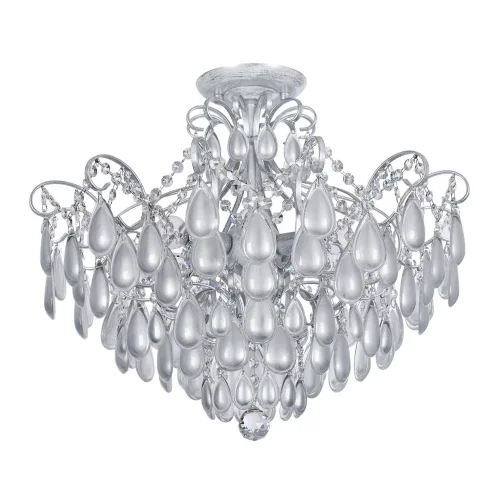 Серия Chabrol заслуживает особого внимания благодаря интересному цветовому сочетанию отделки арматуры, каплевидным кристаллам из стекла. Благодаря необычному дизайну светильники станут настоящим украшением любого интерьера! (Серебро) - фото