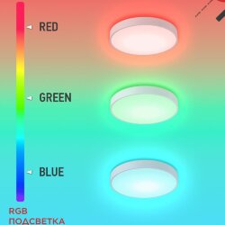 Светильник светодиодный SCANDY SIMPLE-125RGB-RCW 125Вт 230В 3000-6500K 10000Лм 400x50мм пульт ДУ белый IN HOME