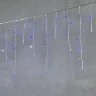 Гирлянда Бахрома 3,1 x 0,5 м Синяя с Мерцанием Белого Диода 220В, 150 LED, Провод Прозрачный ПВХ, IP54. Фото 1.