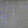 Гирлянда Бахрома 3,1 x 0,5 м Синяя с Мерцанием Белого Диода 220В, 150 LED, Провод Прозрачный ПВХ, IP54. Фото 2.