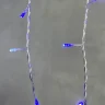 Гирлянда Бахрома 3,1 x 0,5 м Синяя с Мерцанием Белого Диода 220В, 150 LED, Провод Прозрачный ПВХ, IP54. Фото 3.